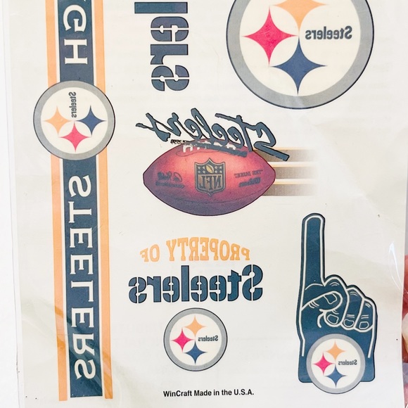 NFL National Football League Pittsburgh Steelers Temporary Tattoos Logo Helmet - Picture 5 of 11